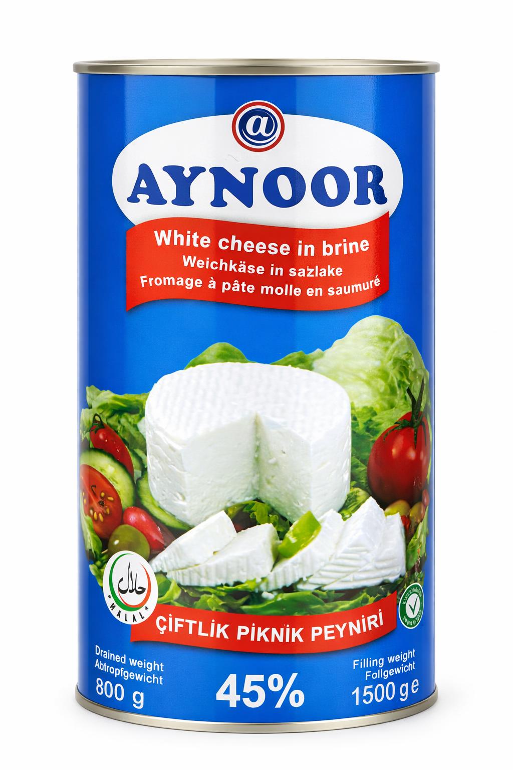 Aynoor Feta Cheese 45% Fat 800g Block