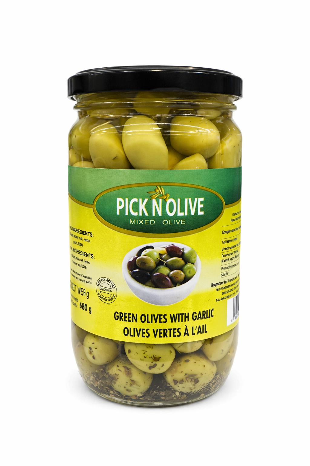 PICK N OLIVE Green Olives with Garlic 1050g Jar
