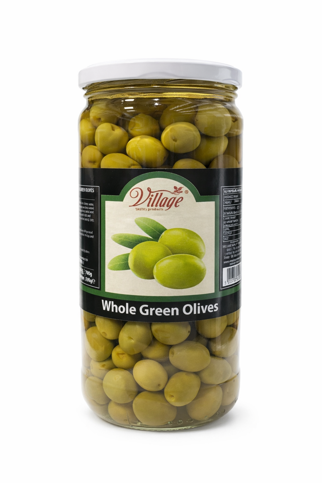 Village Whole Green Olives 700g Jar