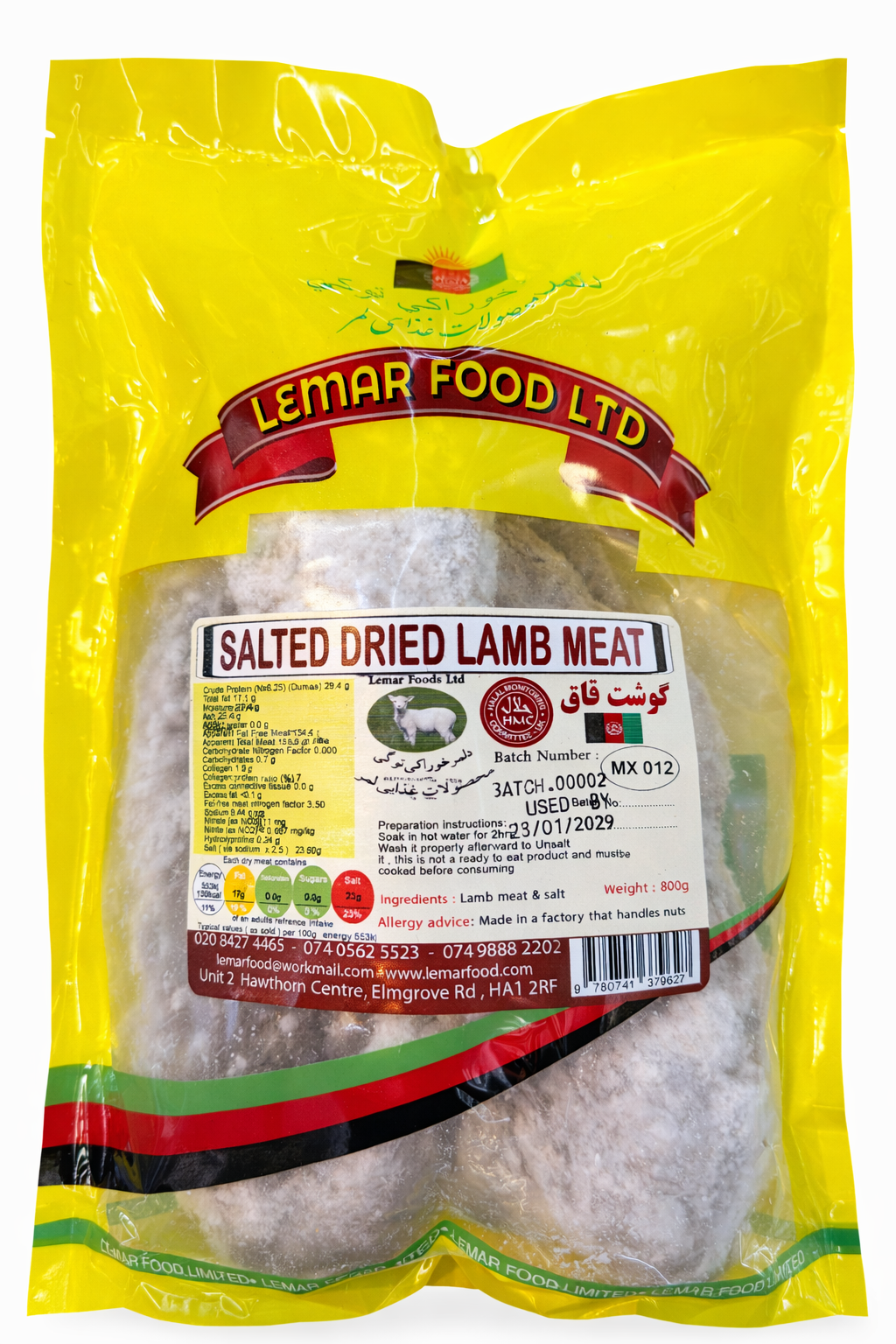 Lemar Food Salted Dried Lamb Meat 800g