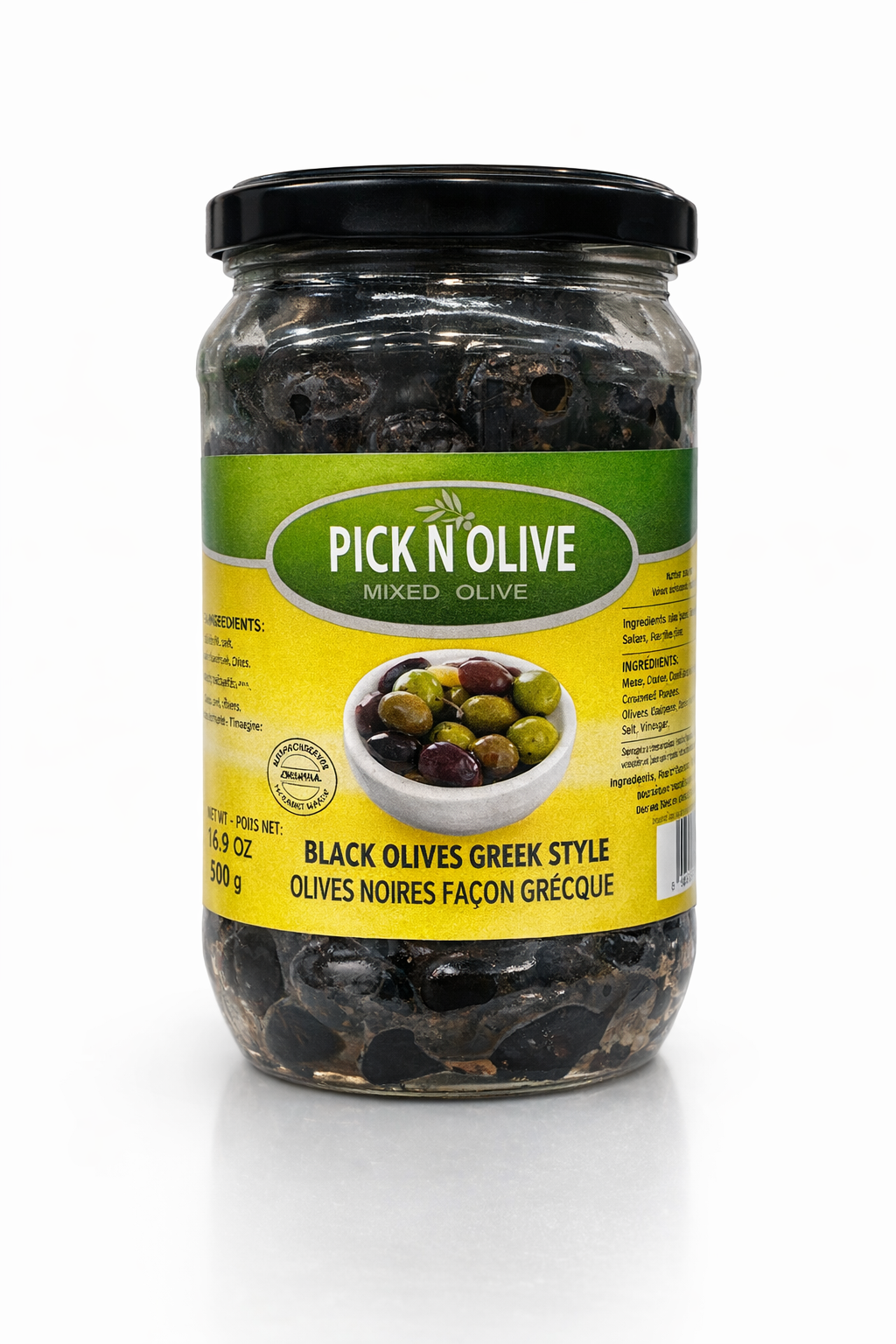 PICK N OLIVE Greek Black Olives 850g Jar