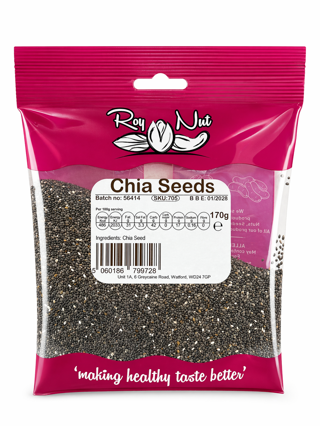 Roy Nut Chia Seeds 170g – Premium Superfood for Smoothies