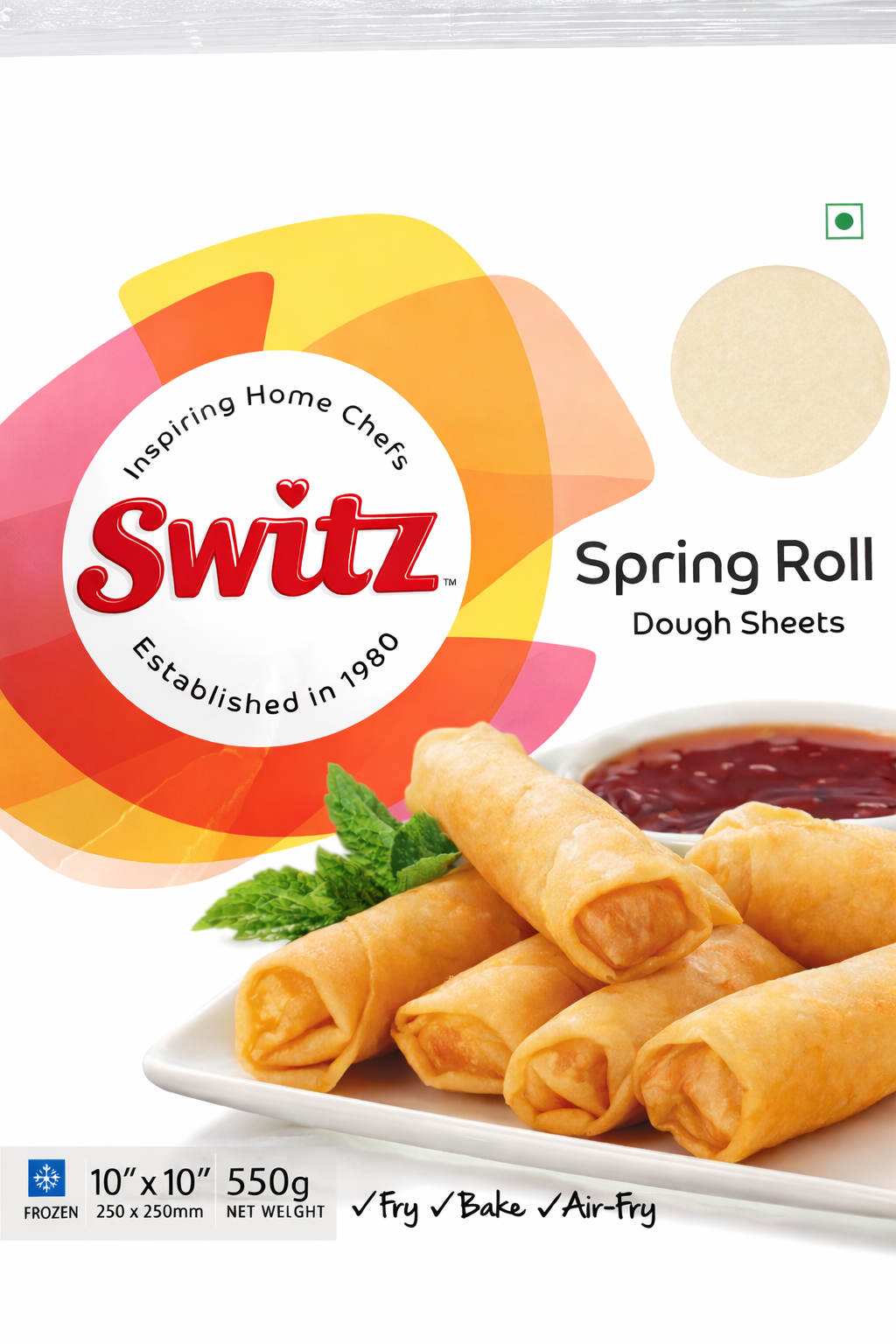 Switz Spring Roll Pastry Sheets 30pcs 10x10