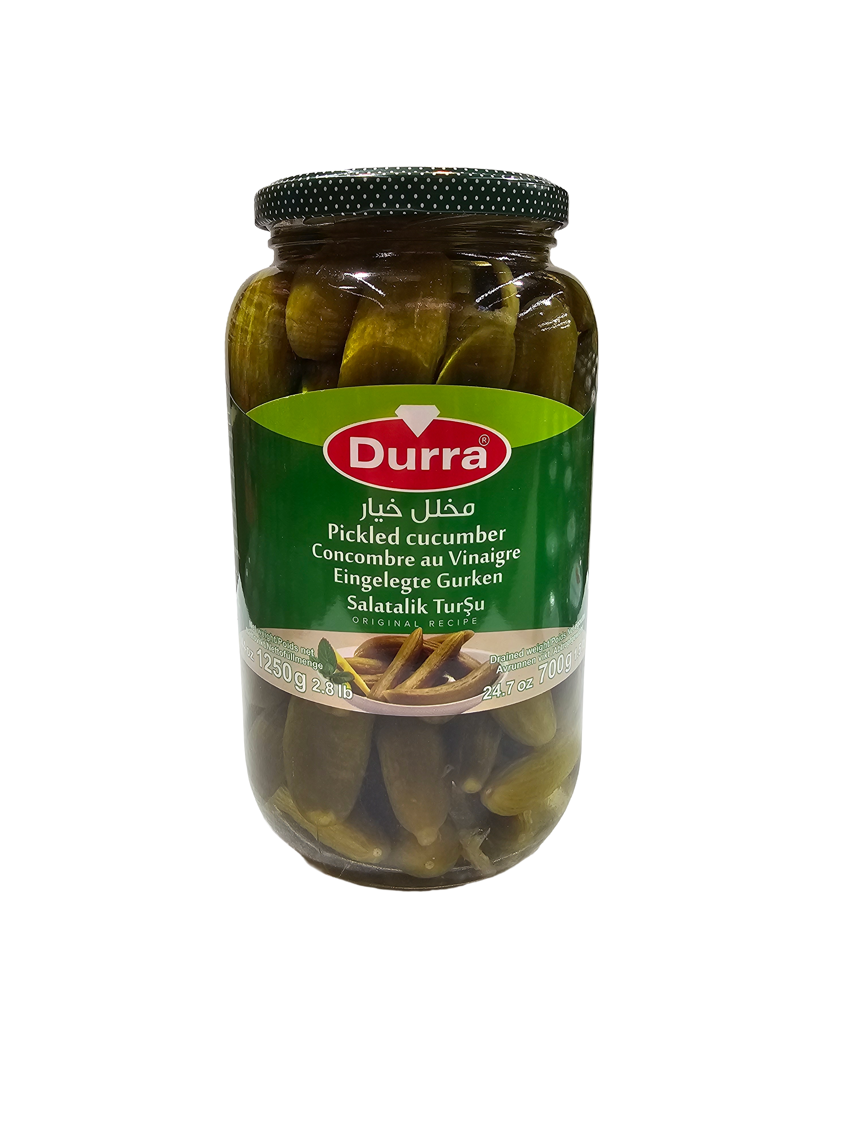 Durra Pickled Cucumber 1250g Jar – Crunchy Middle Eastern Pickles