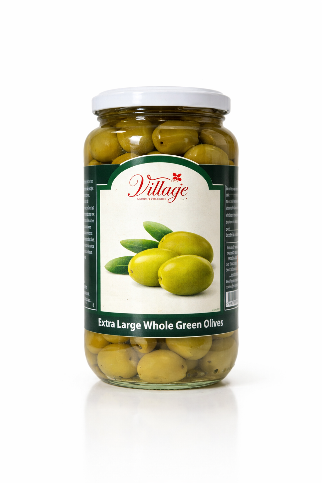 Village Extra Large Whole Green Olives 907g Jar