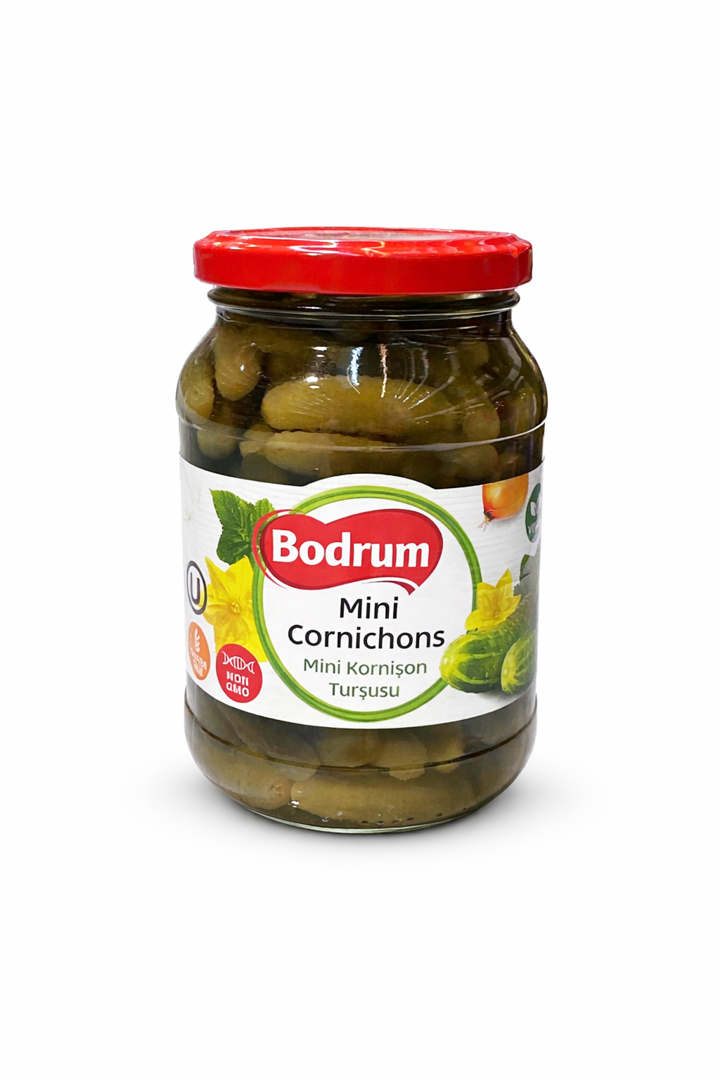 BODRUM Mini Cornichons 480g Glass Jar Pickles