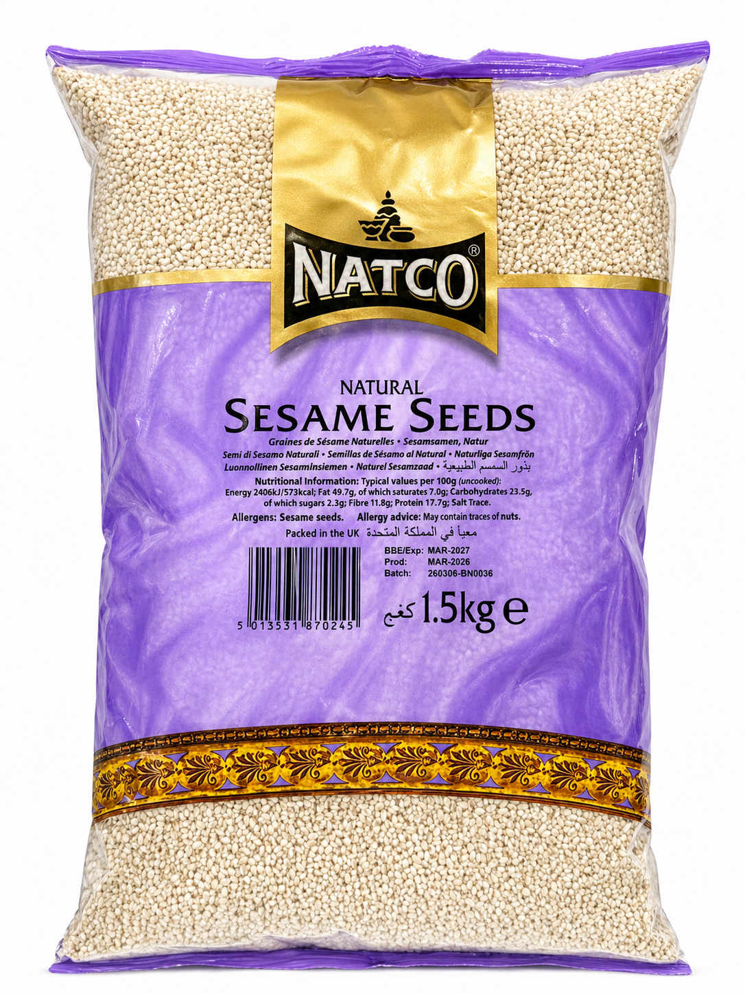 Natco Sesame Seeds 1.5Kg – Premium Quality Hulled Seeds