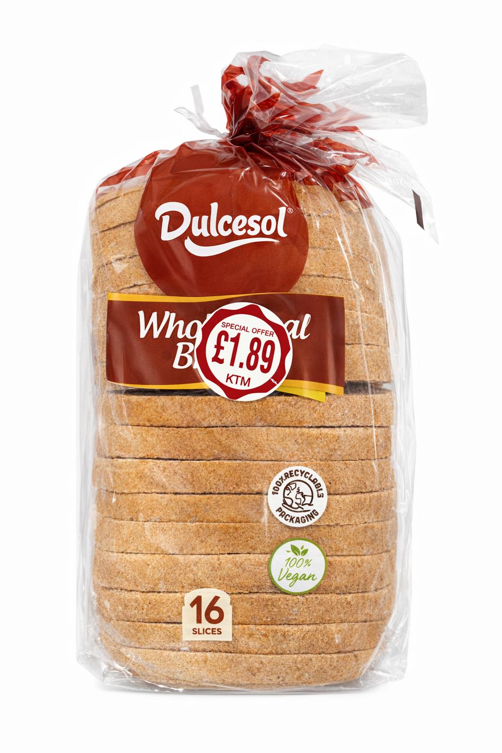 Dulcesol Wholemeal Bread 460g – High Fiber Sliced Loaf