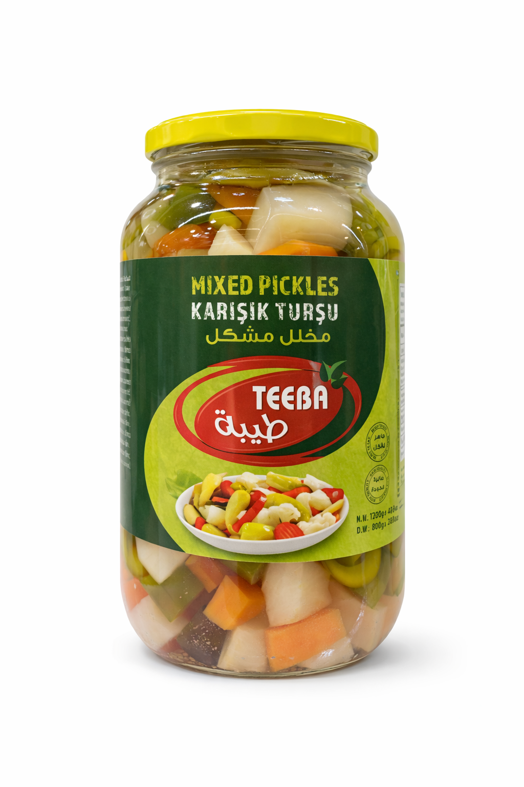 Teeba Mixed Pickles 1300g Jar – Assorted Vegetables