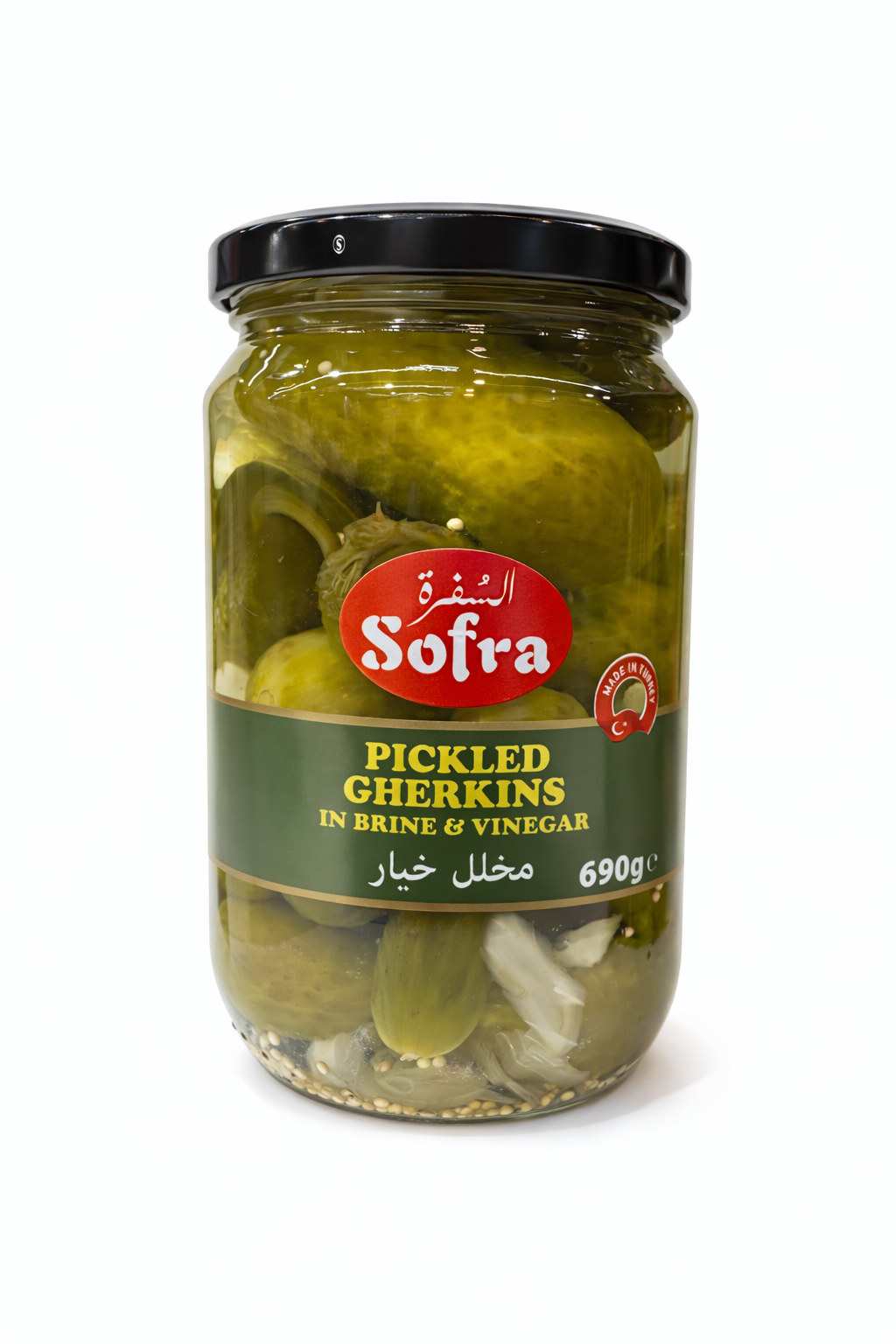 Sofra Pickled Gherkins in Brine & Vinegar 690g Jar