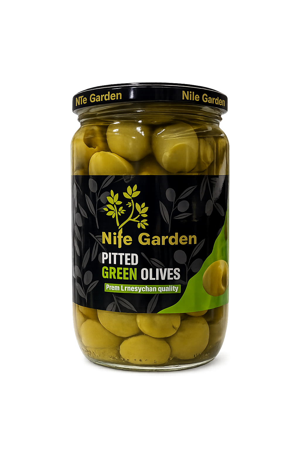 Nile Garden Pitted Green Olives 680g Jar