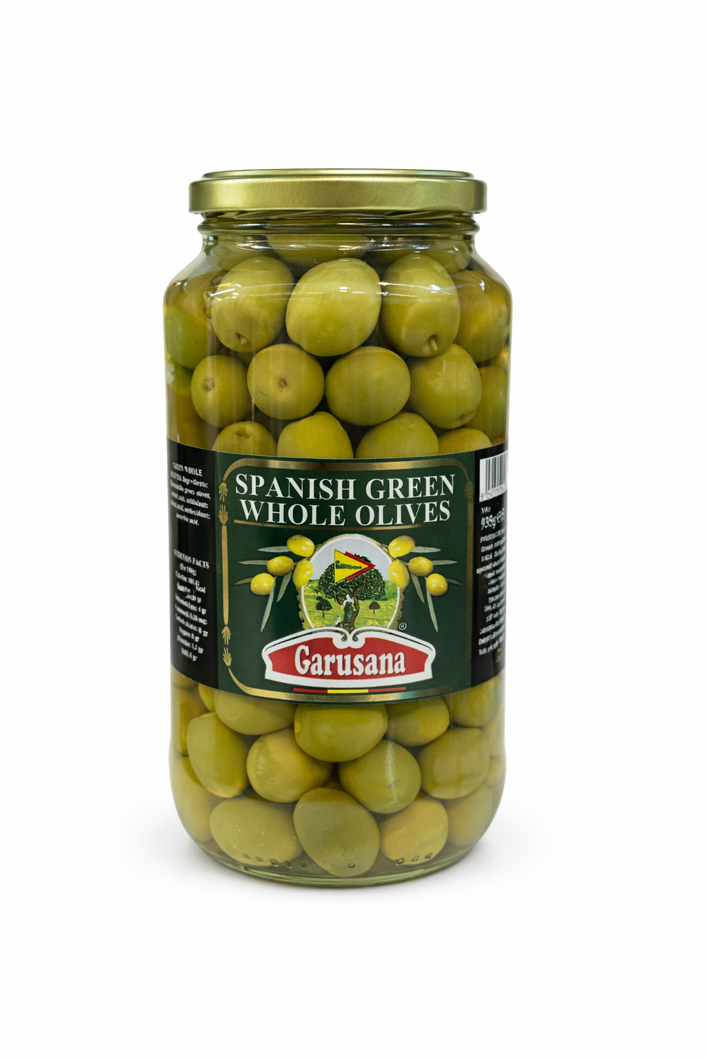 Garusana Spanish Green Whole Olives 935g Jar