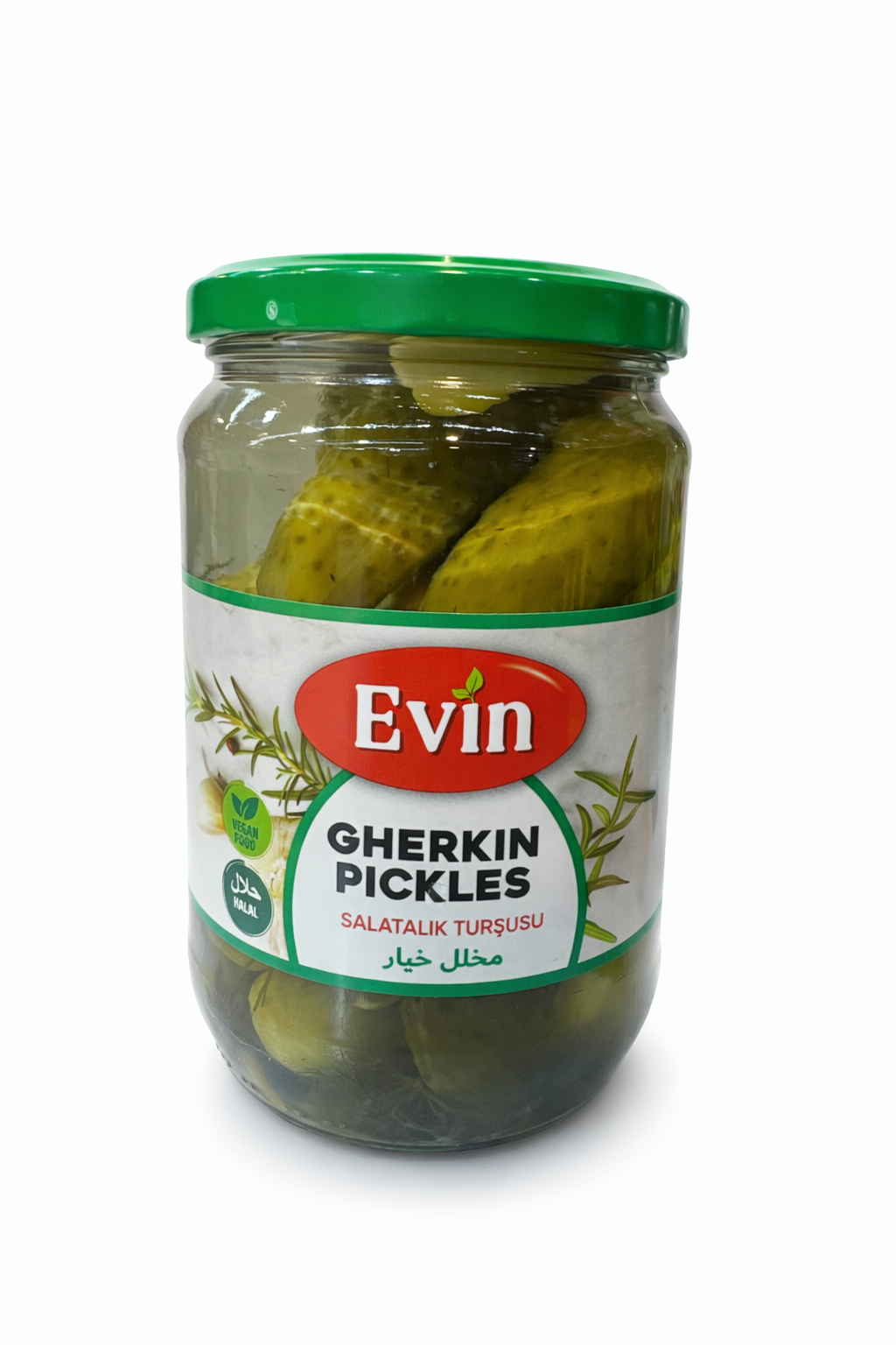 EVIN Gherkin Pickles 690g Glass Jar
