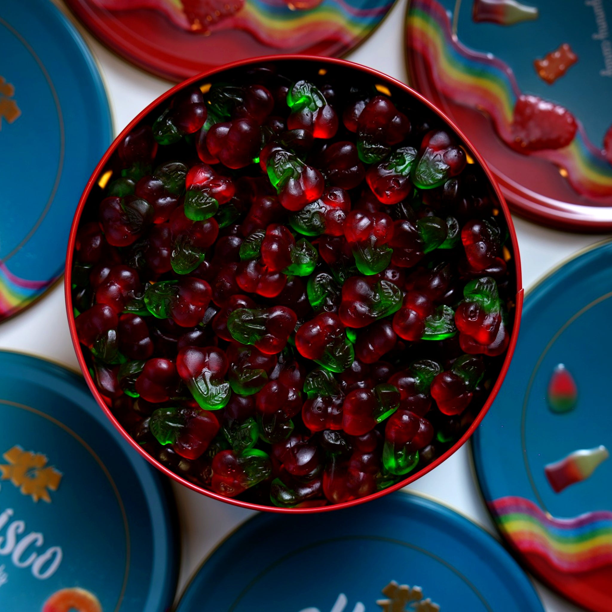 Hibisco Sweet Cherry Gummy Candy Gift Tin 1250g