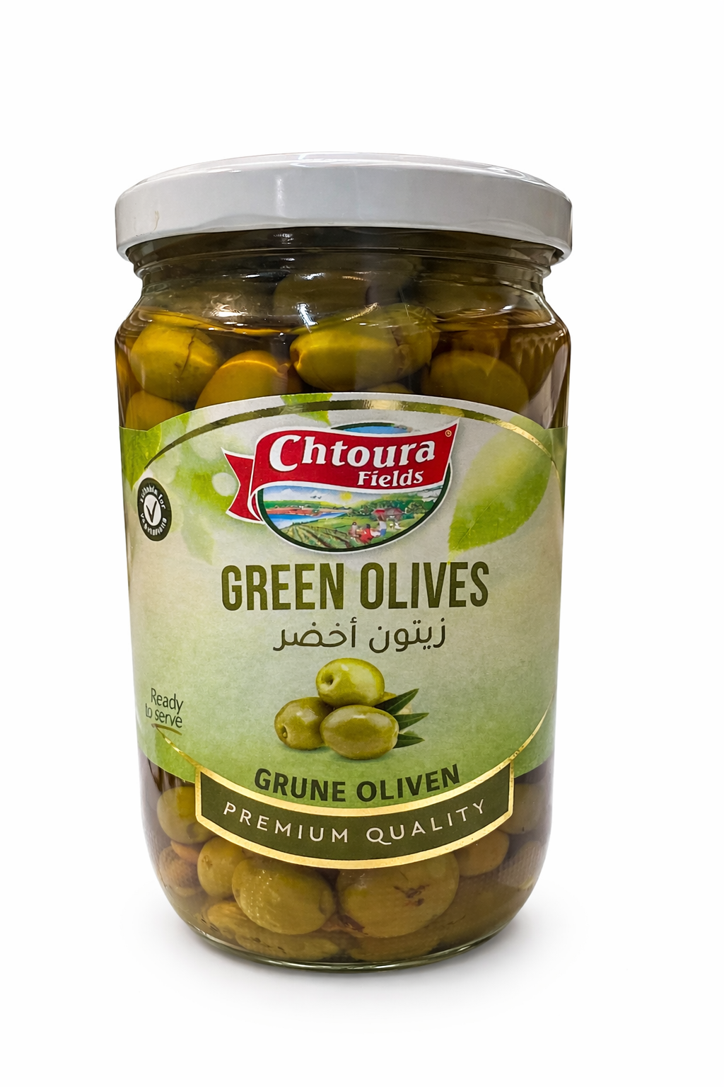Chtoura Green Olives 660g Jar