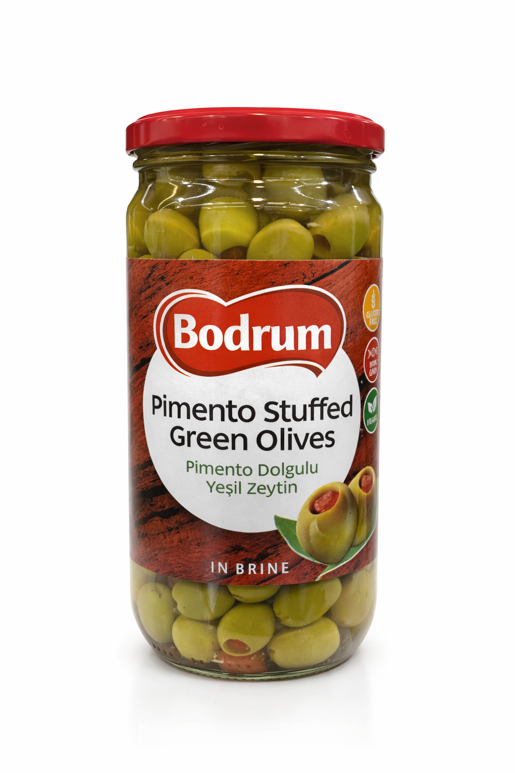 BODRUM Pimento Stuffed Green Olives 680g Jar