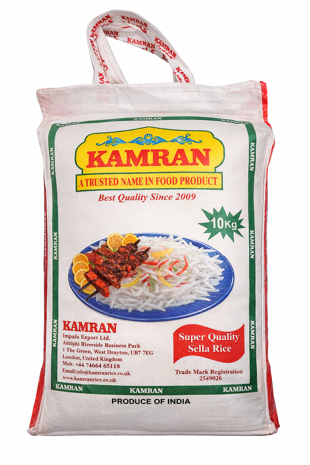 Kamran Super Quality Sella Rice 10kg Bag
