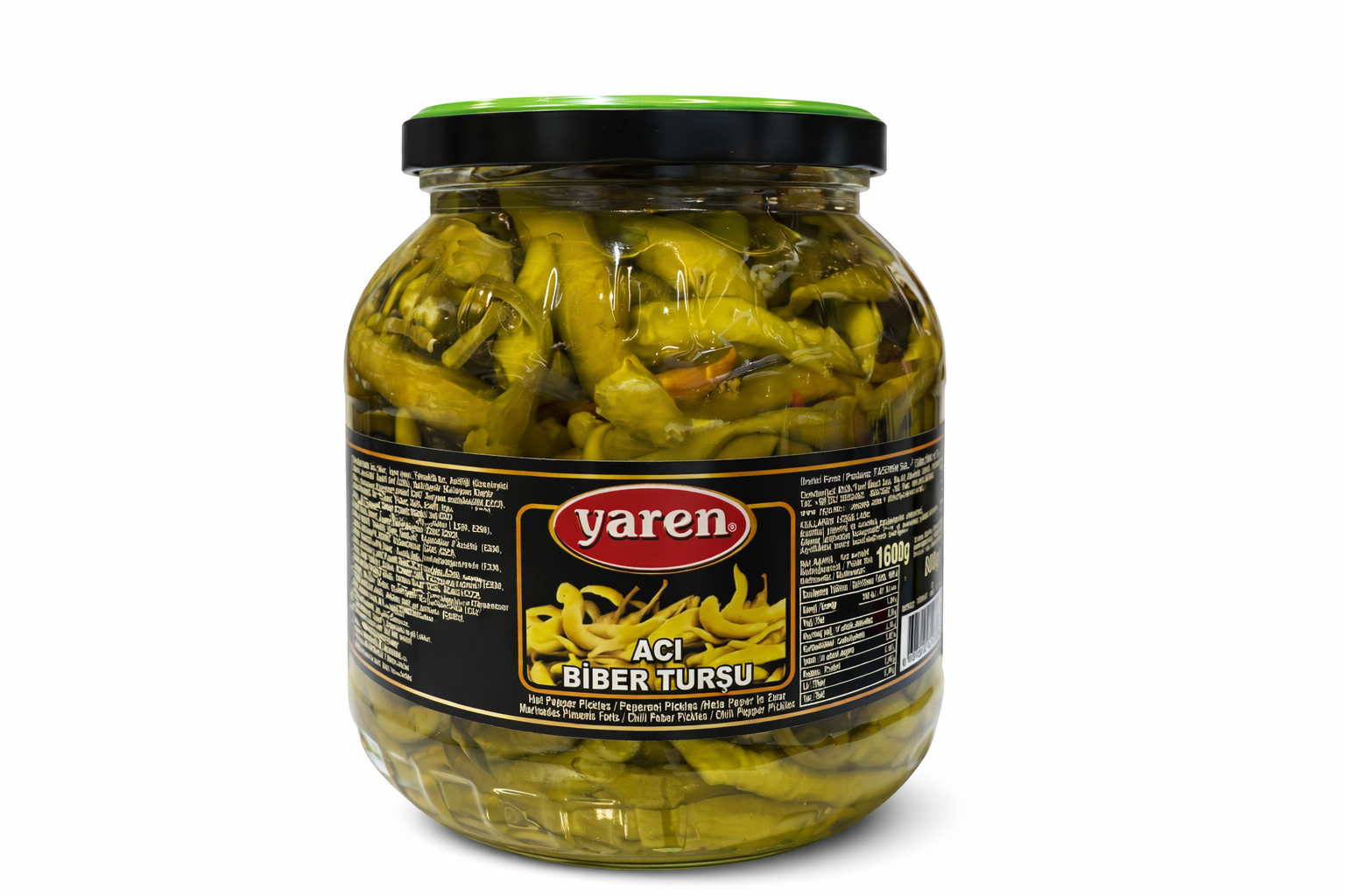 Yaren Aci Biber Tursu 1600g Turkish Hot Pepper Pickles