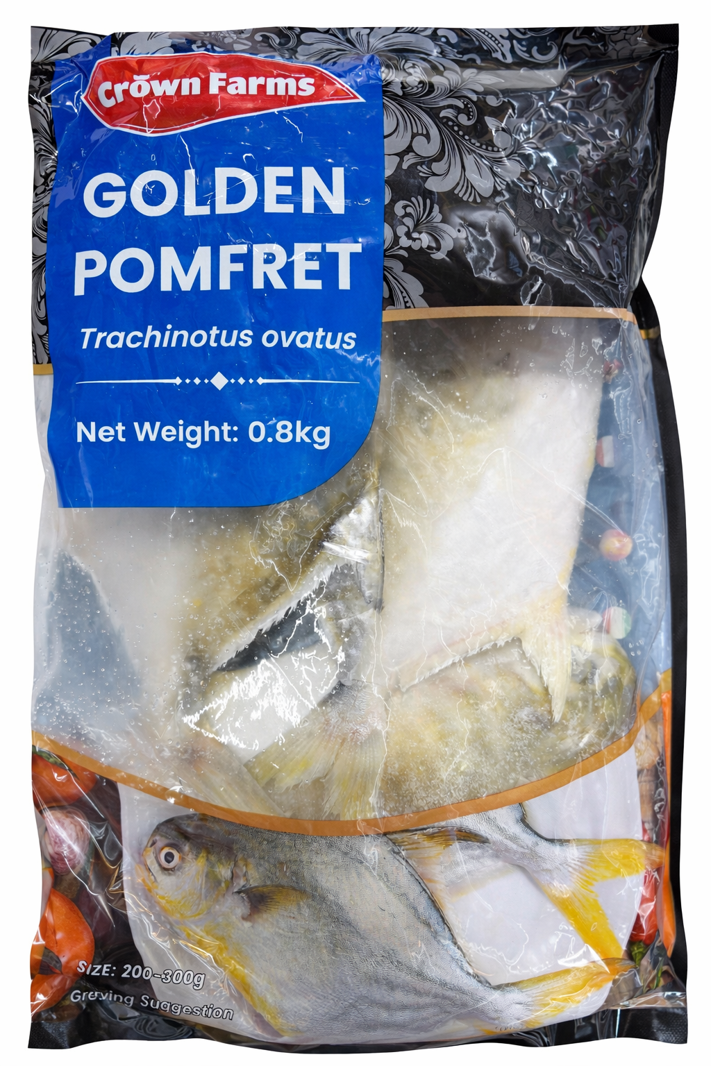 Crown Farms Golden Pomfret Fresh Seafood Fish