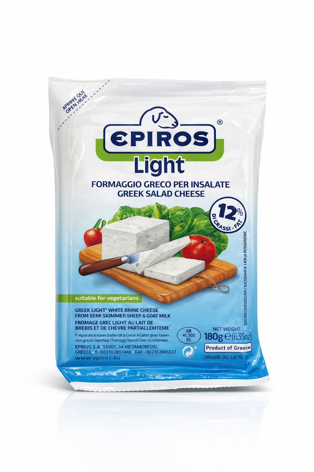 Epiros Light Feta Cheese Vacuum Pack 180g