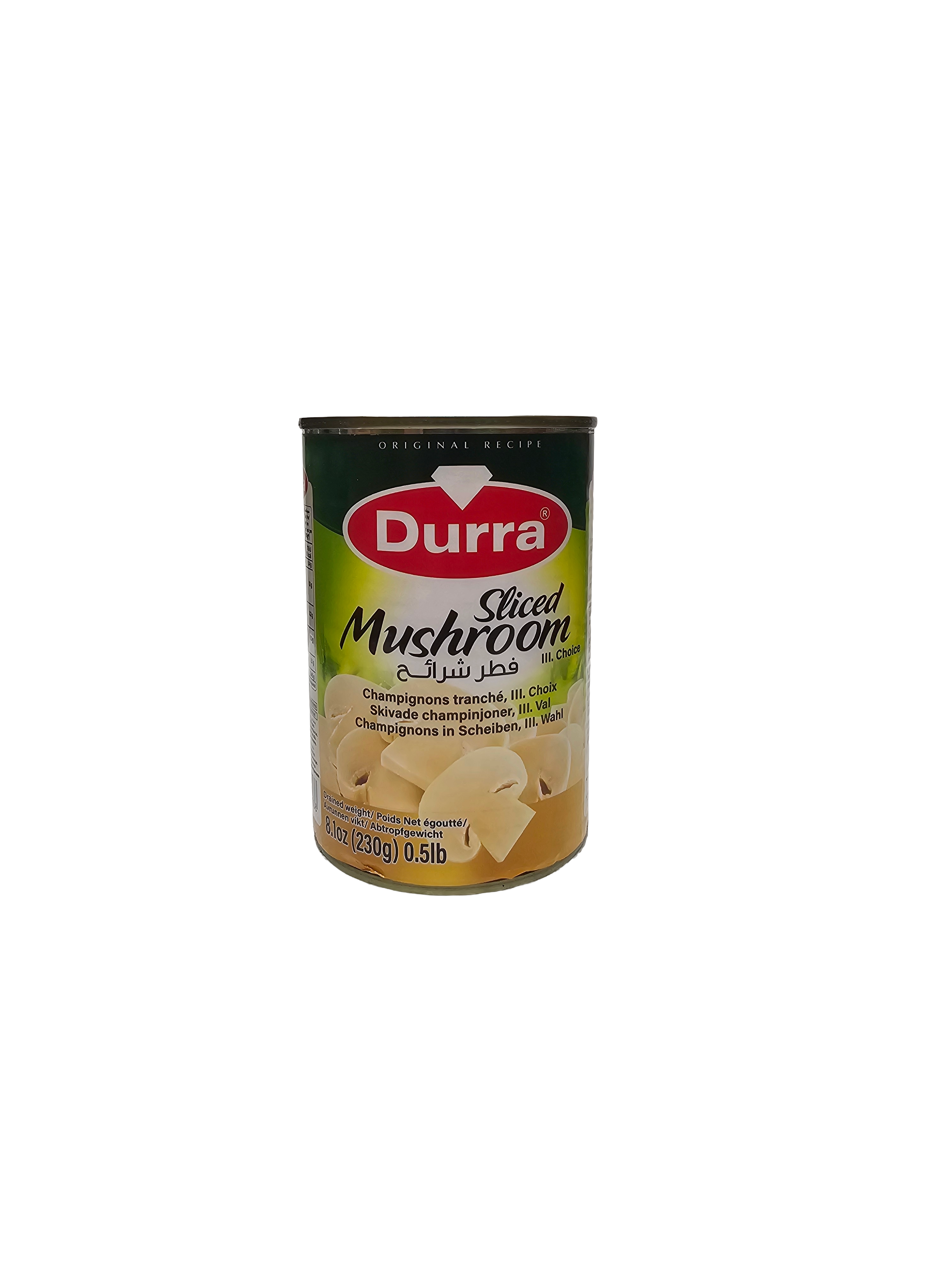 Durra Sliced Mushroom 8.1oz (230g) Canned Mushrooms