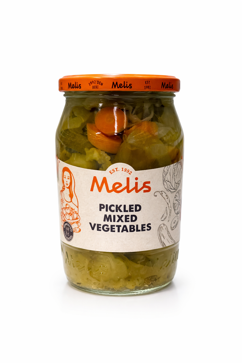 MELIS Pickled Mixed Vegetables 670g Glass Jar