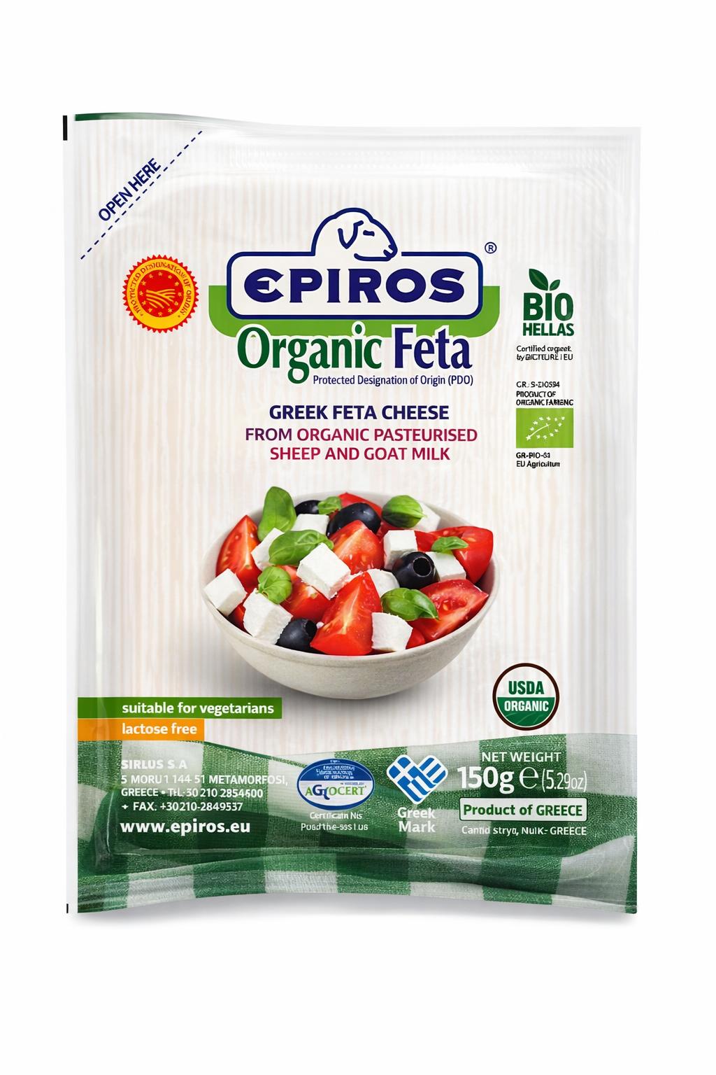 Epiros Organic Feta Cheese 150g – Greek Sheep’s Milk