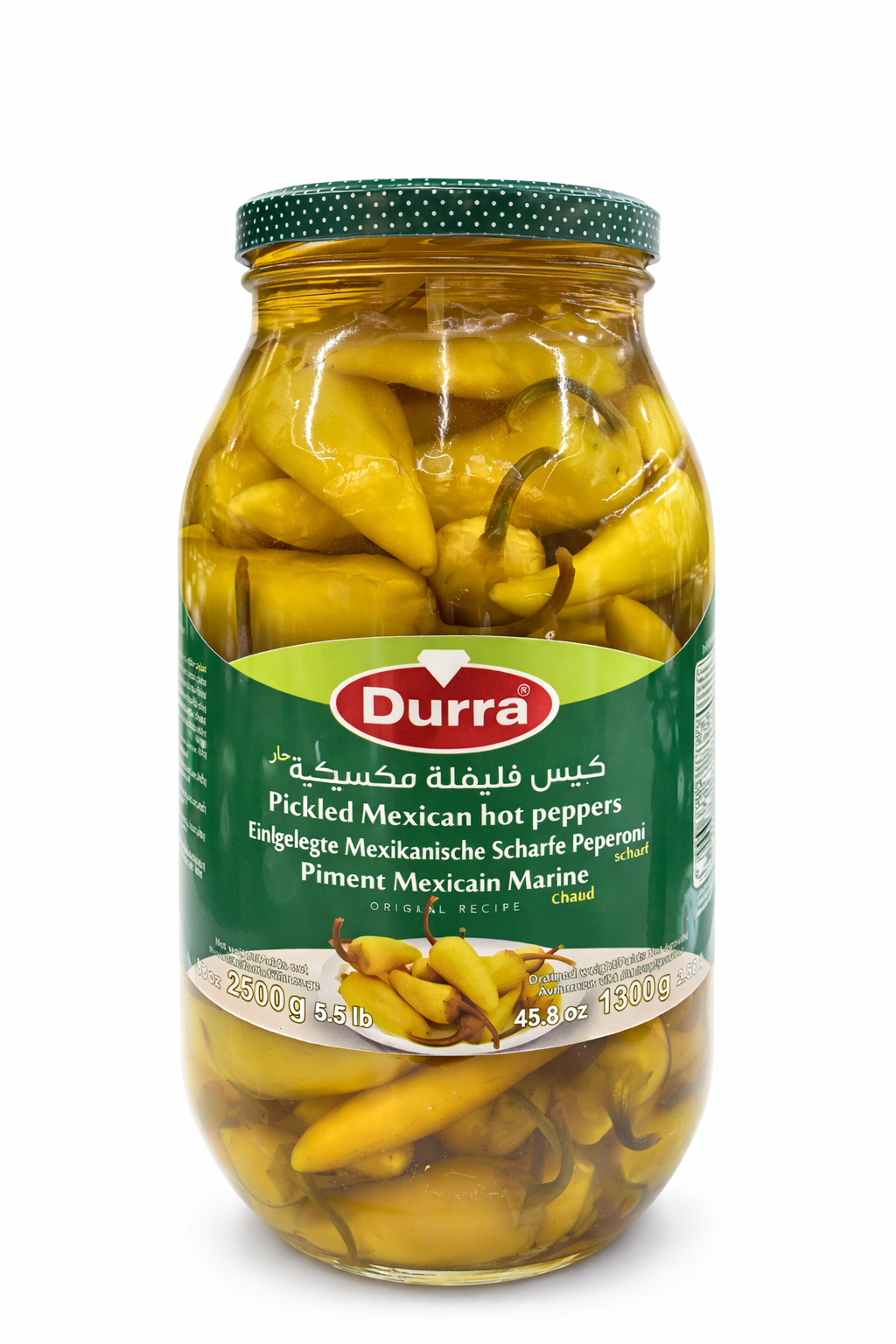 Durra Pickled Mexican Hot Peppers - Spicy 600g Jar