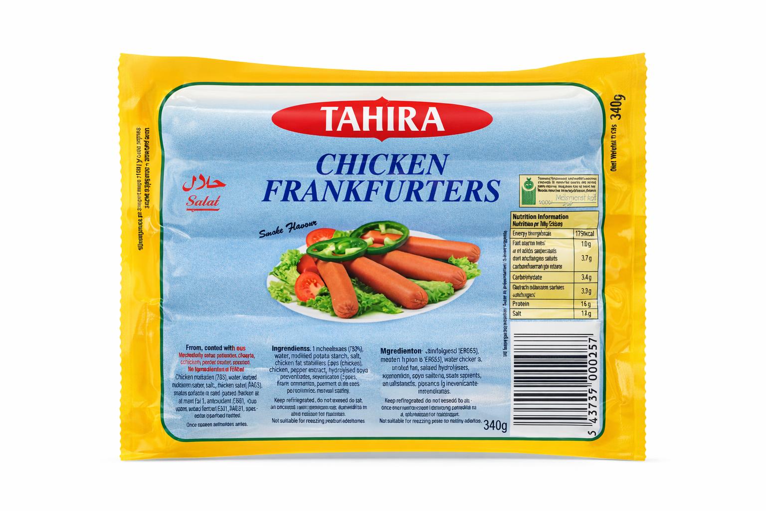 Tahira Chicken Frank Furters 340g Halal Sausages