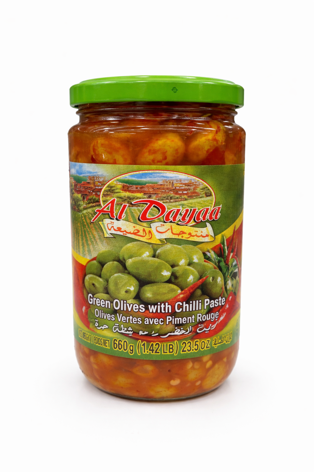 AL DAYAA Green Olives with Chilli Pasta 660g Jar