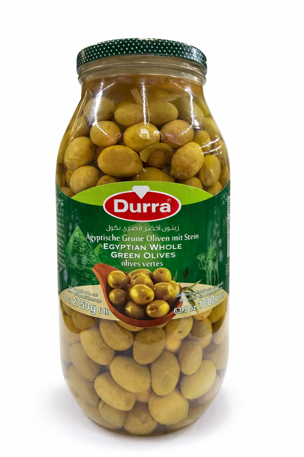 Durra Egyptian Green Olives 2750g Jar