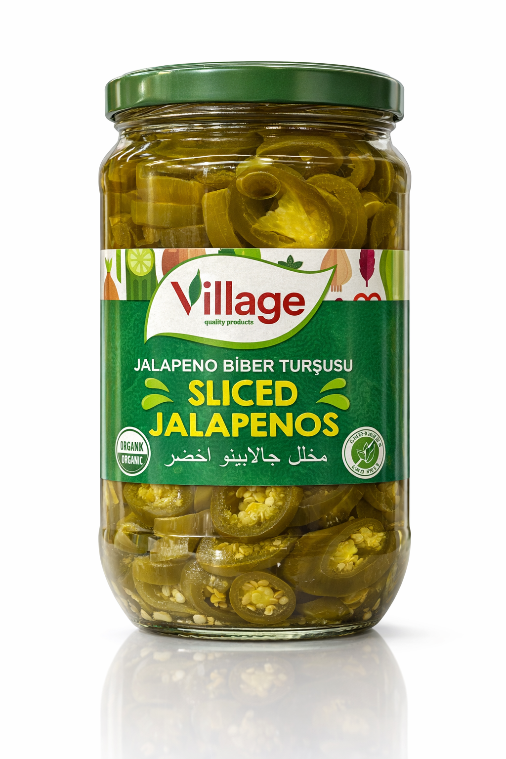 Village Sliced Jalapenos 680g – Spicy Pickled Peppers Jar
