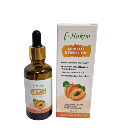 L Hakim Apricot Kernel Oil 50ml Cold Pressed Natural