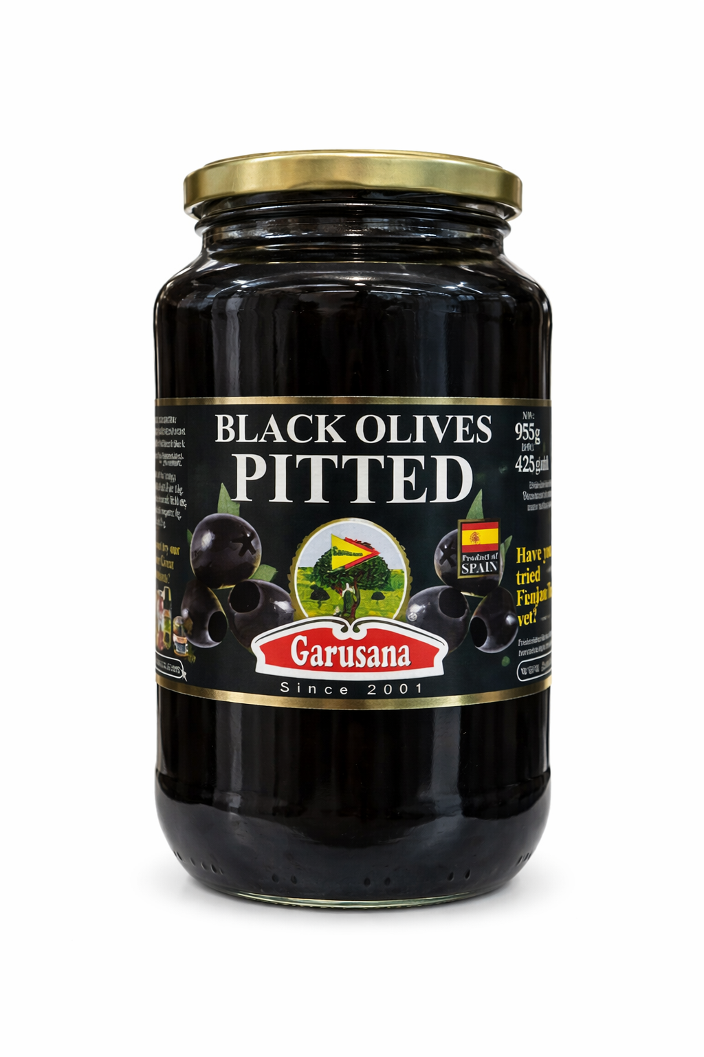 Garusana Black Olives Pitted 935g Jar