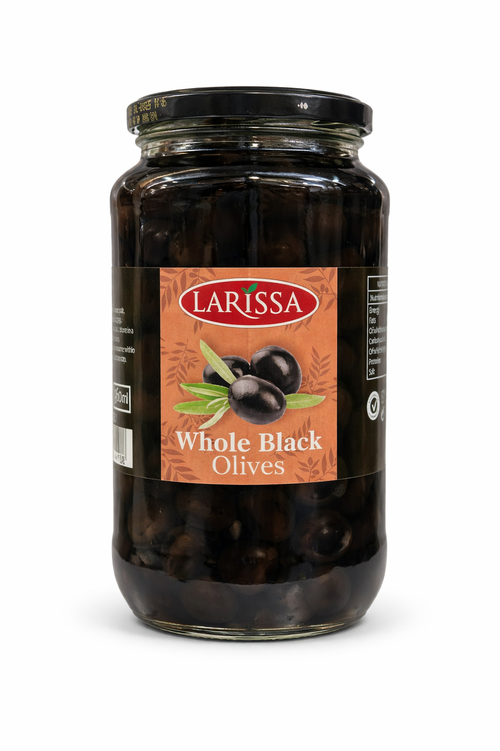 LARISSA Whole Black Olives 935g Jar