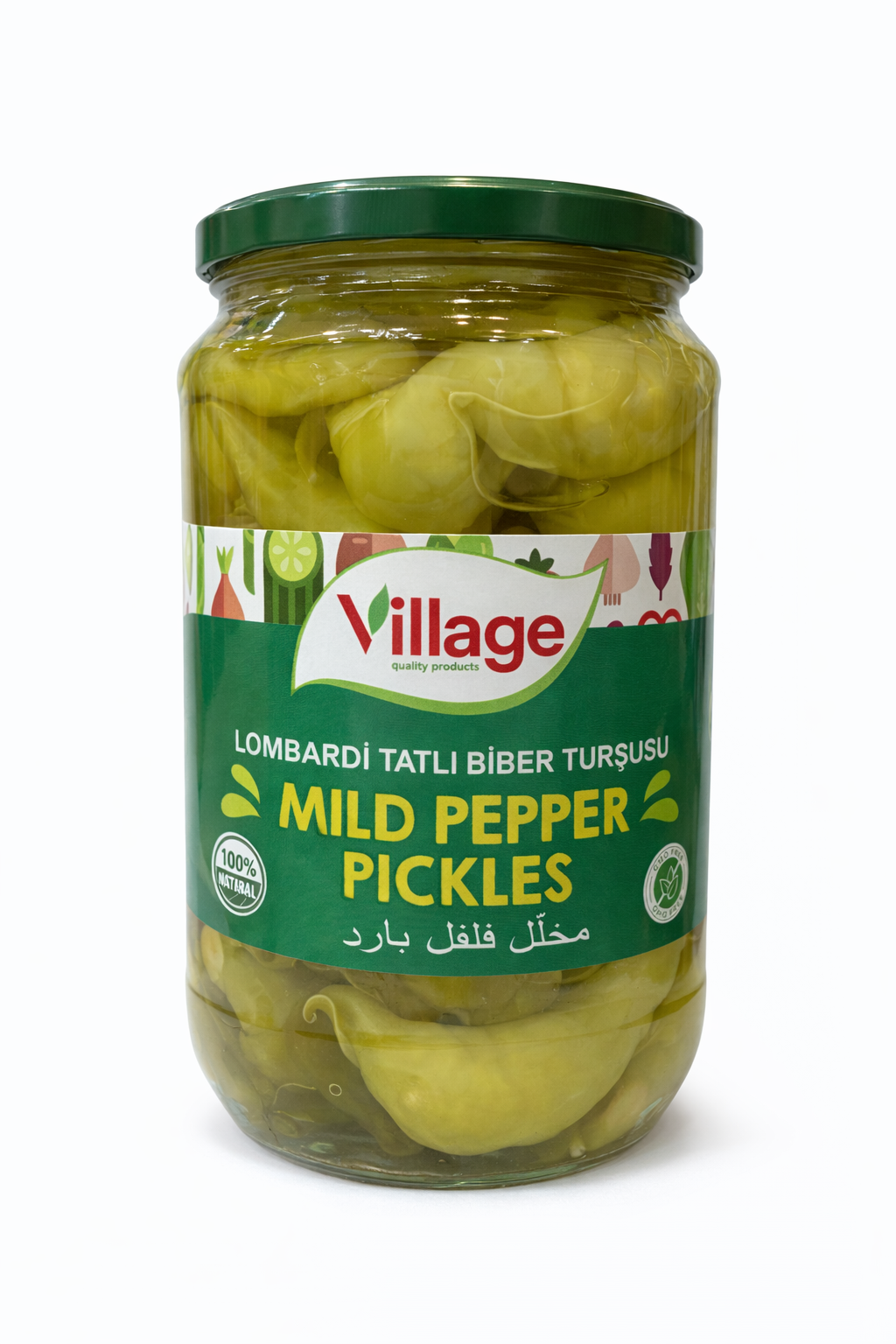 Village Mild Pepper Pickles 600g Glass Jar