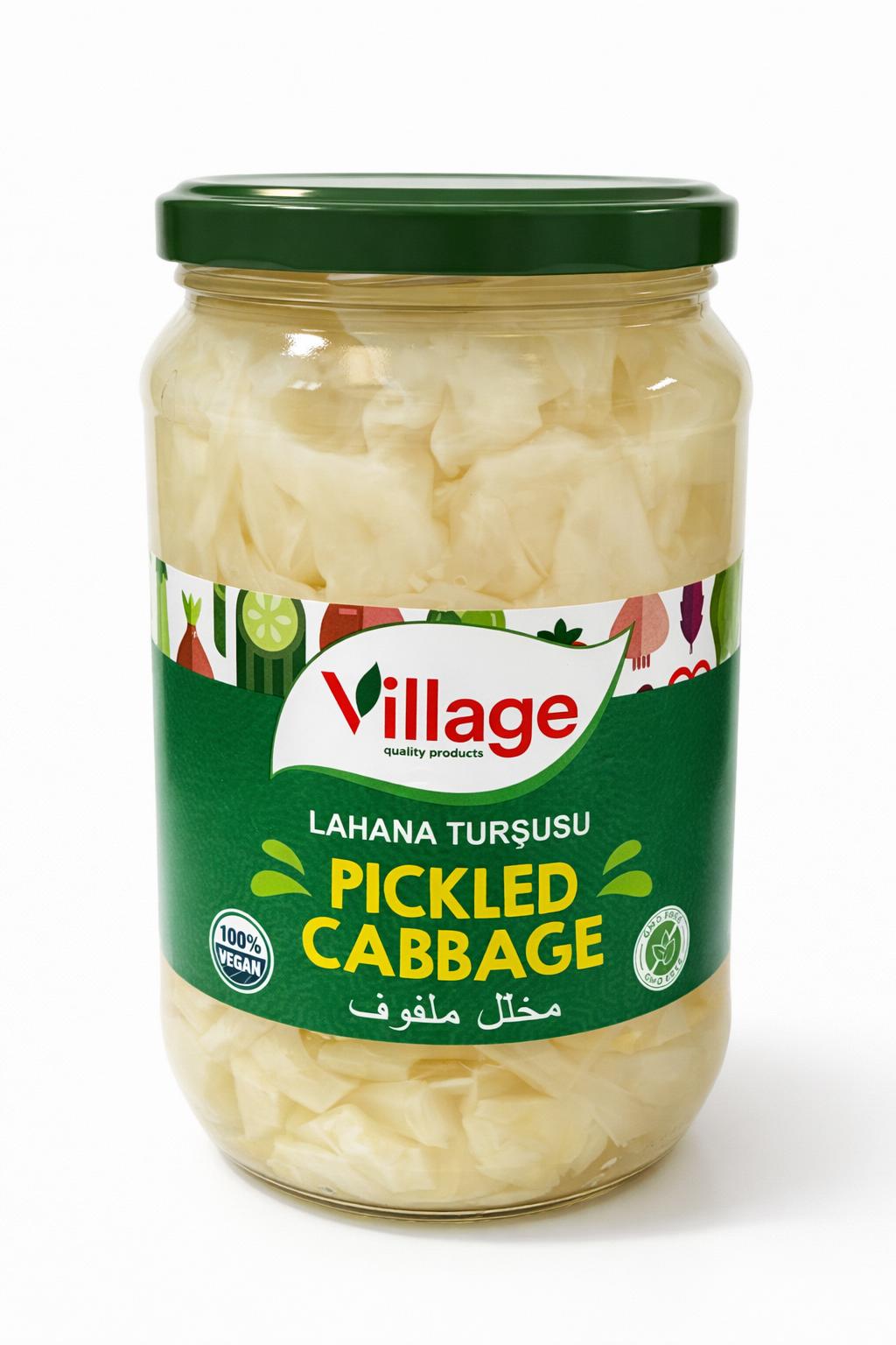 Village Pickled Cabbage 670g Jar Fermented Vegetable