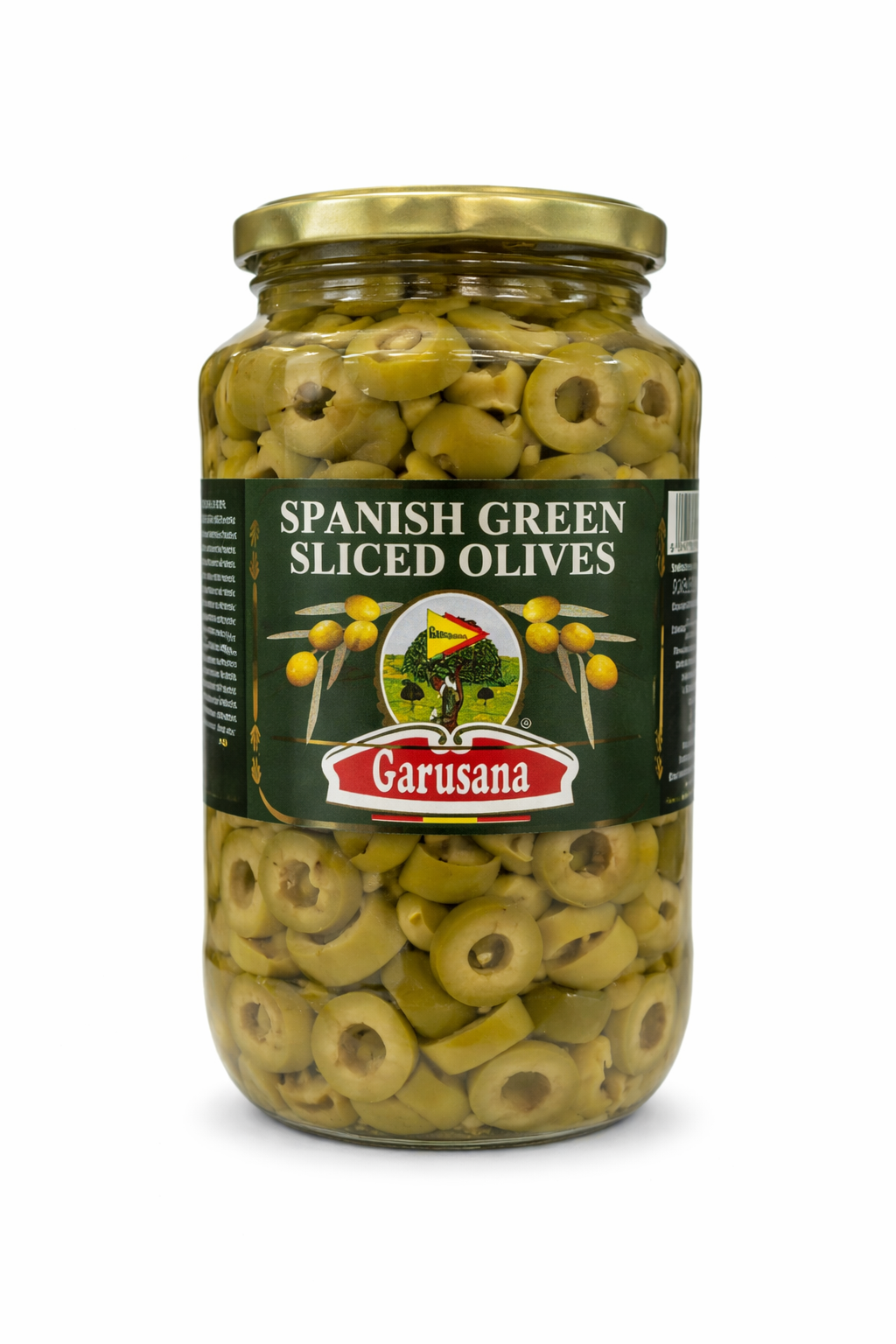 Garusana Spanish Green Sliced Olives 935g Jar