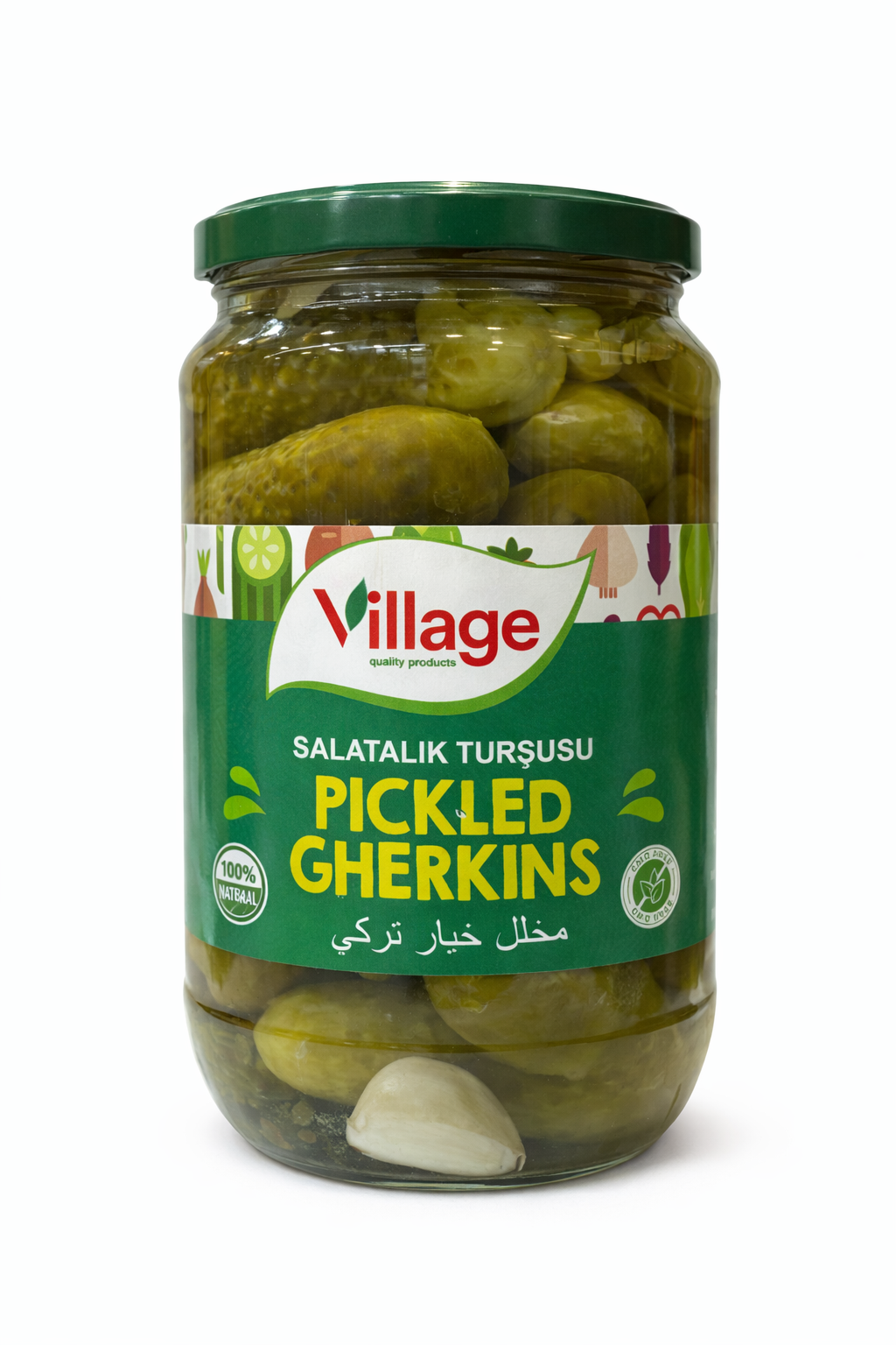 Village Pickled Gherkins 690g Glass Jar