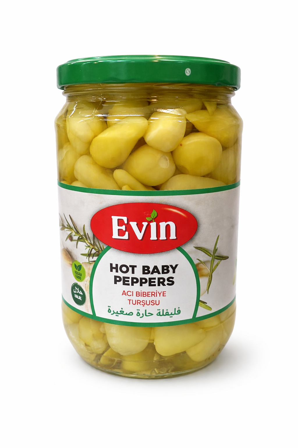 EVIN Hot Baby Peppers 640g Jar – Spicy Pickled Peppers