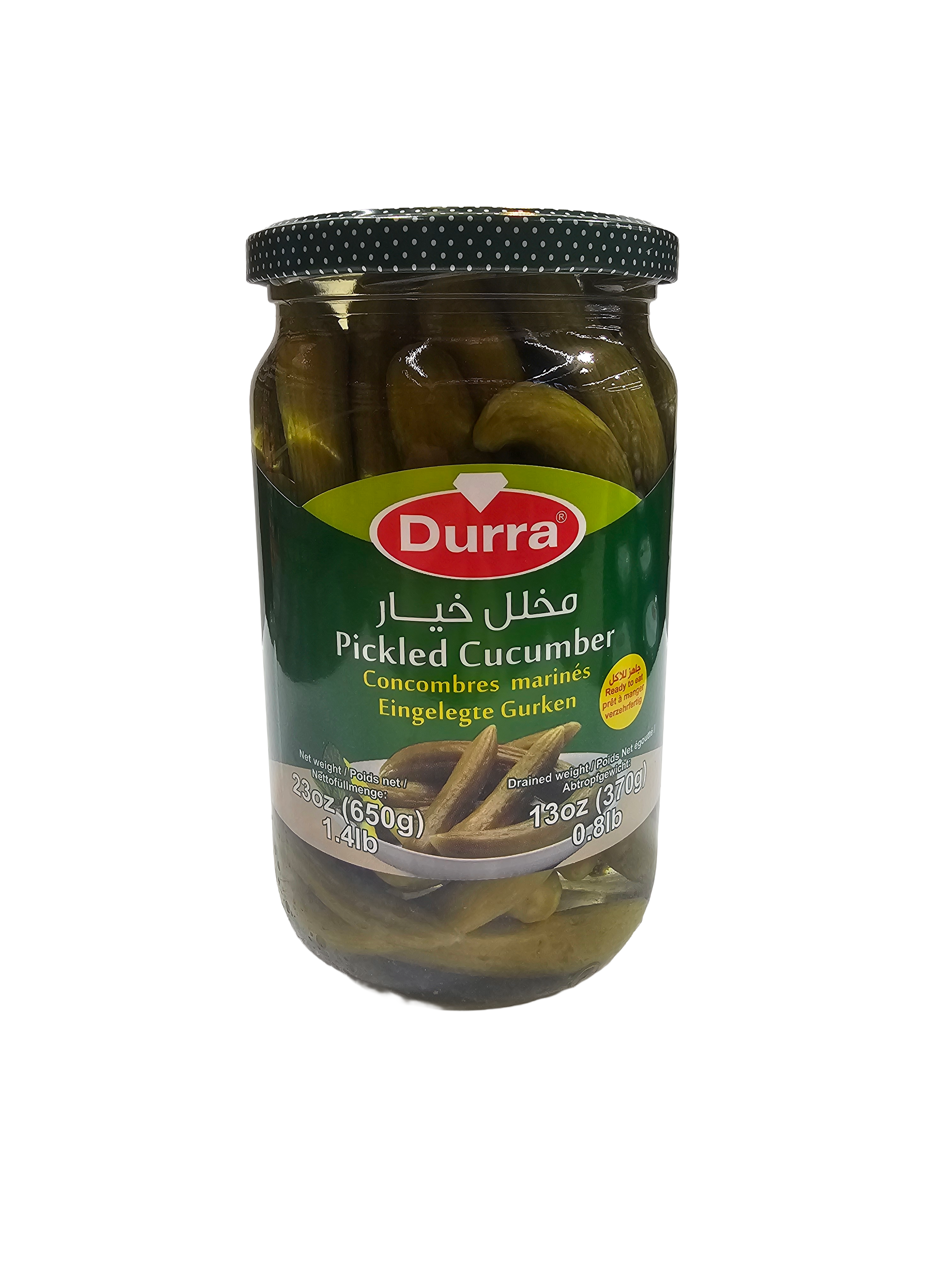 Durra Pickled Cucumber 650g Jar – Crunchy Middle Eastern Pickles