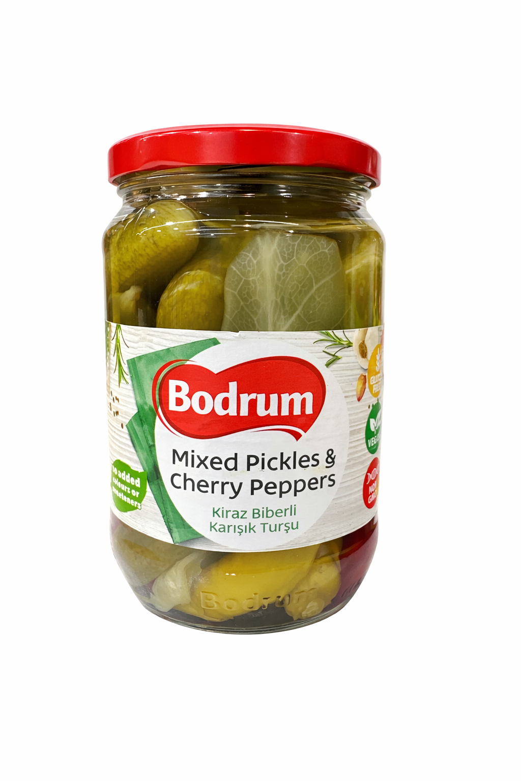 BODRUM Mixed Pickles & Cherry Peppers 680g Jar