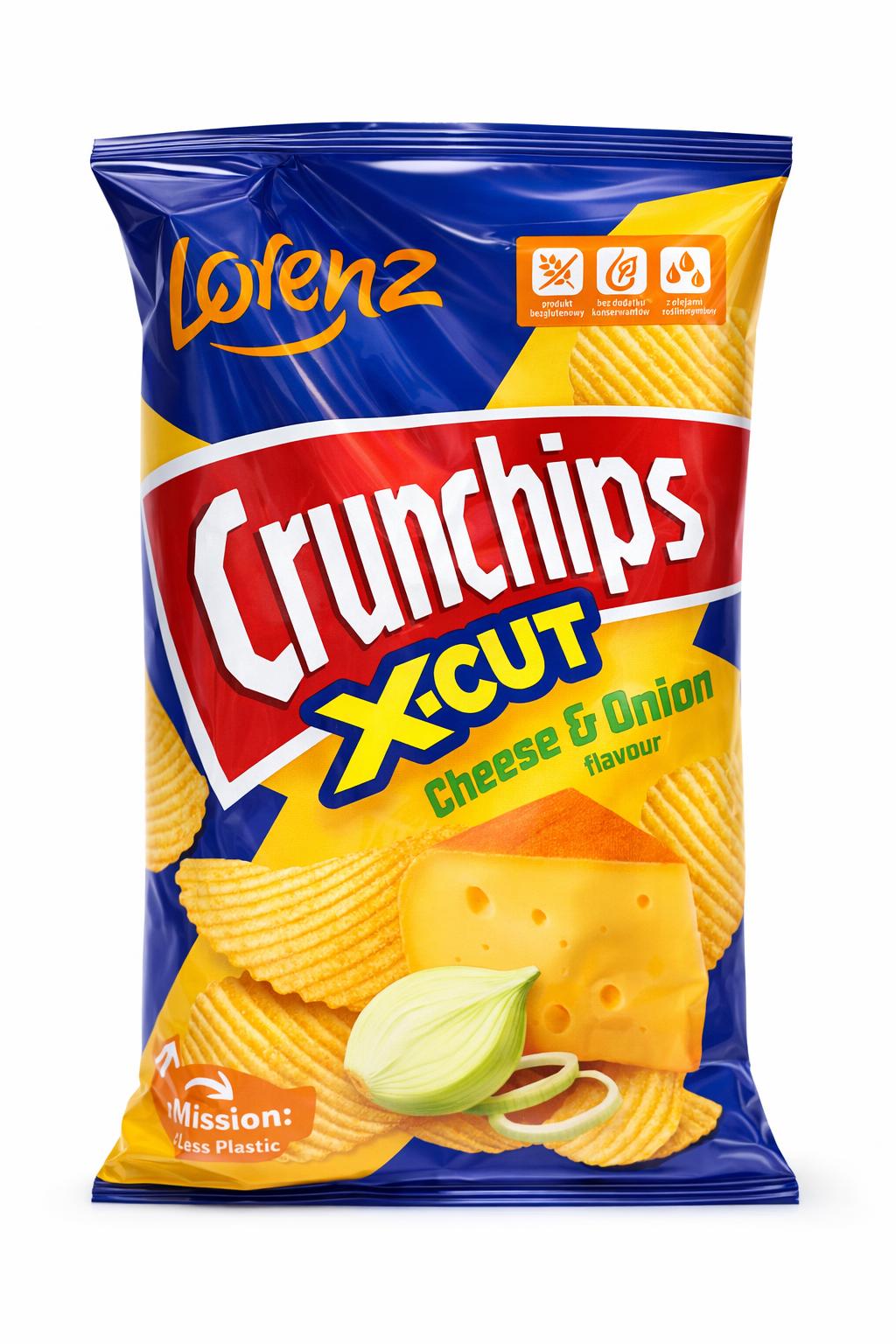 Lorenz Crunchips Cheese & Onion Potato Chips 130g