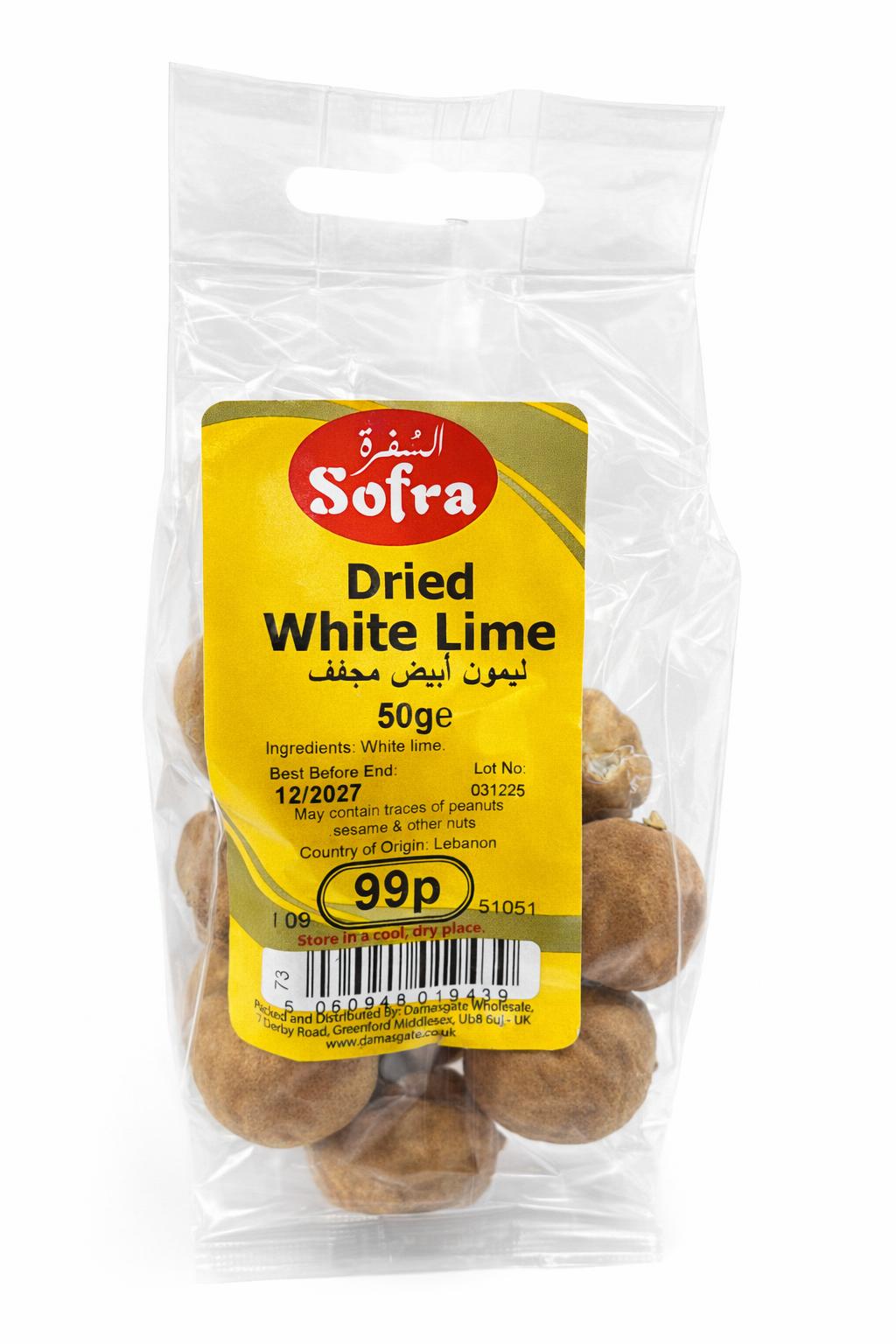 Sofra Dried White Lime 50g – Natural Whole Limes