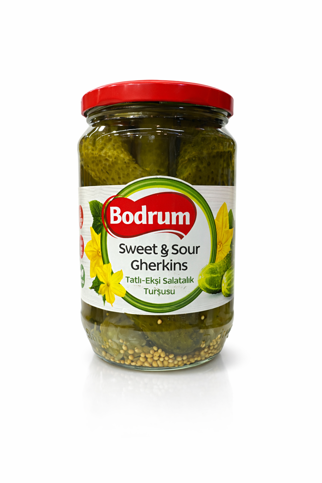 BODRUM Sweet & Sour Gherkins 680g Jar