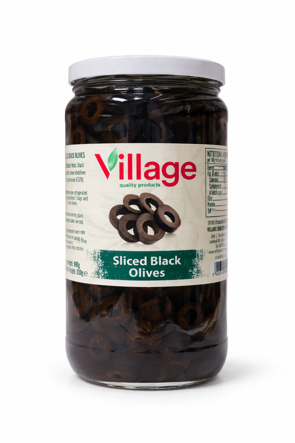 Village Sliced Black Olives 680g Jar