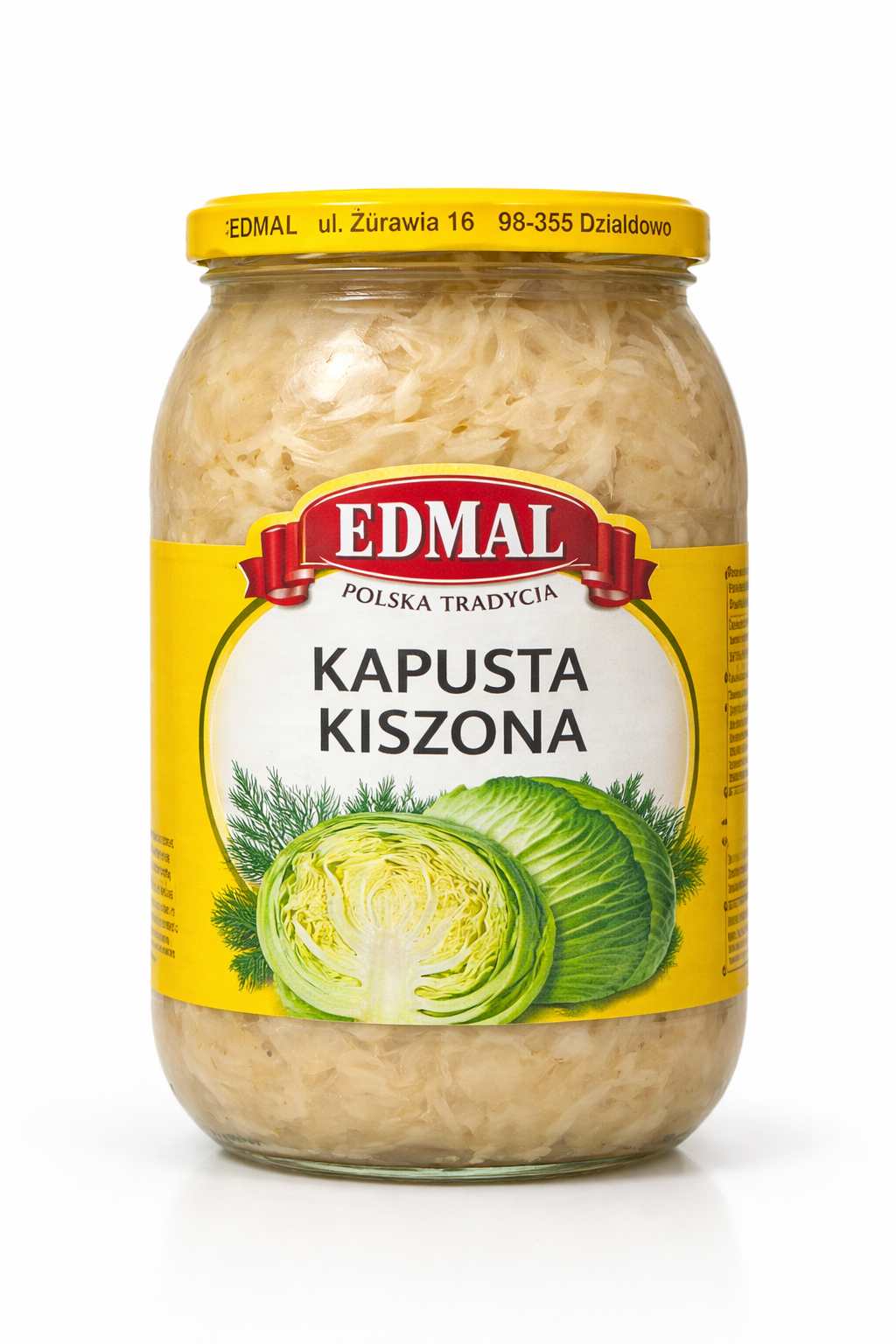 EDMAL Sauerkraut 900g Jar – Traditional Fermented Cabbage