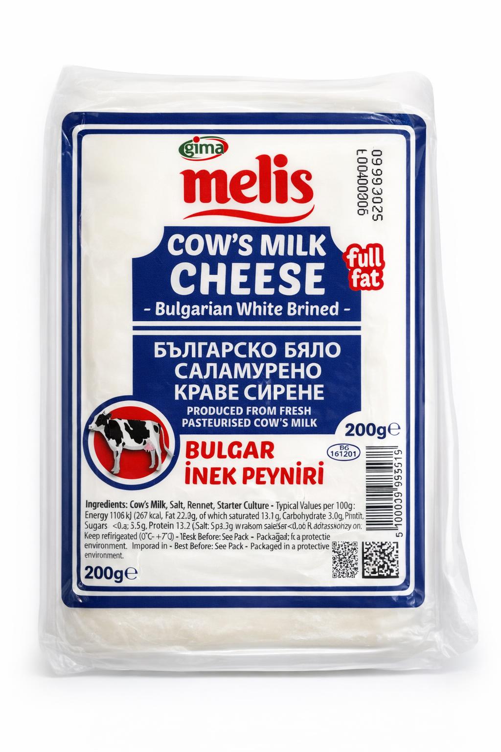 Melis Cow's Milk Cheese 200g – Natural Cheese Block