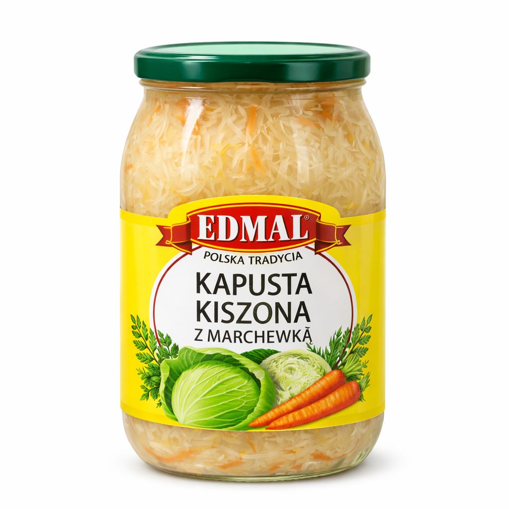 EDMAL Sauerkraut with Carrots 900g Fermented Cabbage