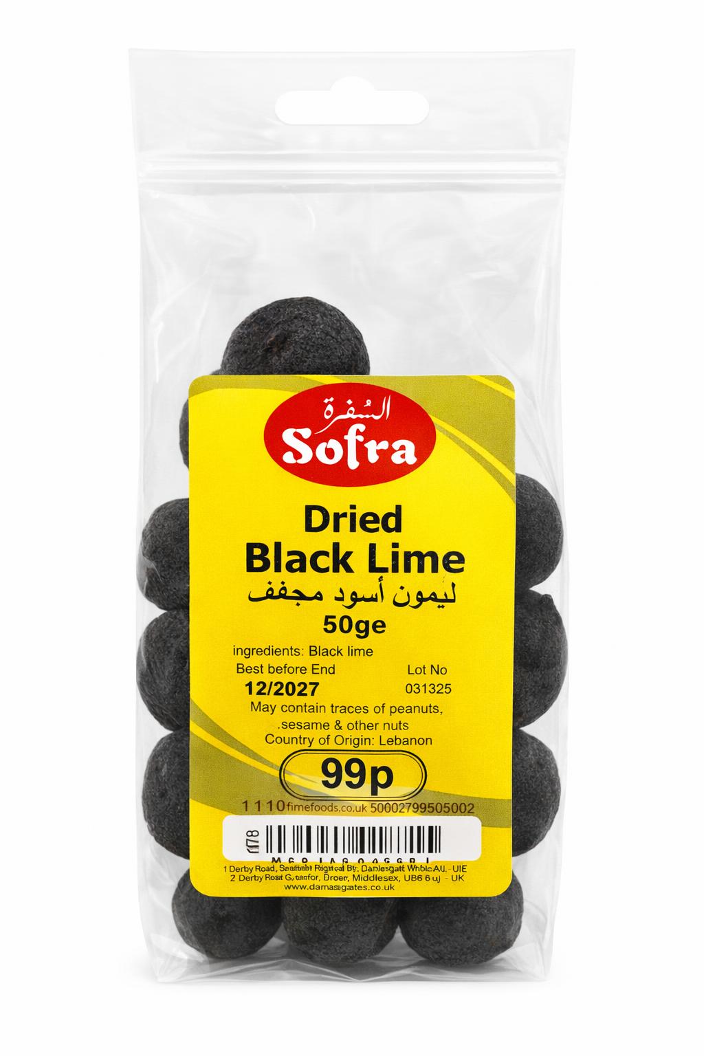 Sofra Dried Black Lime 50g – Whole Sun-Dried Limes
